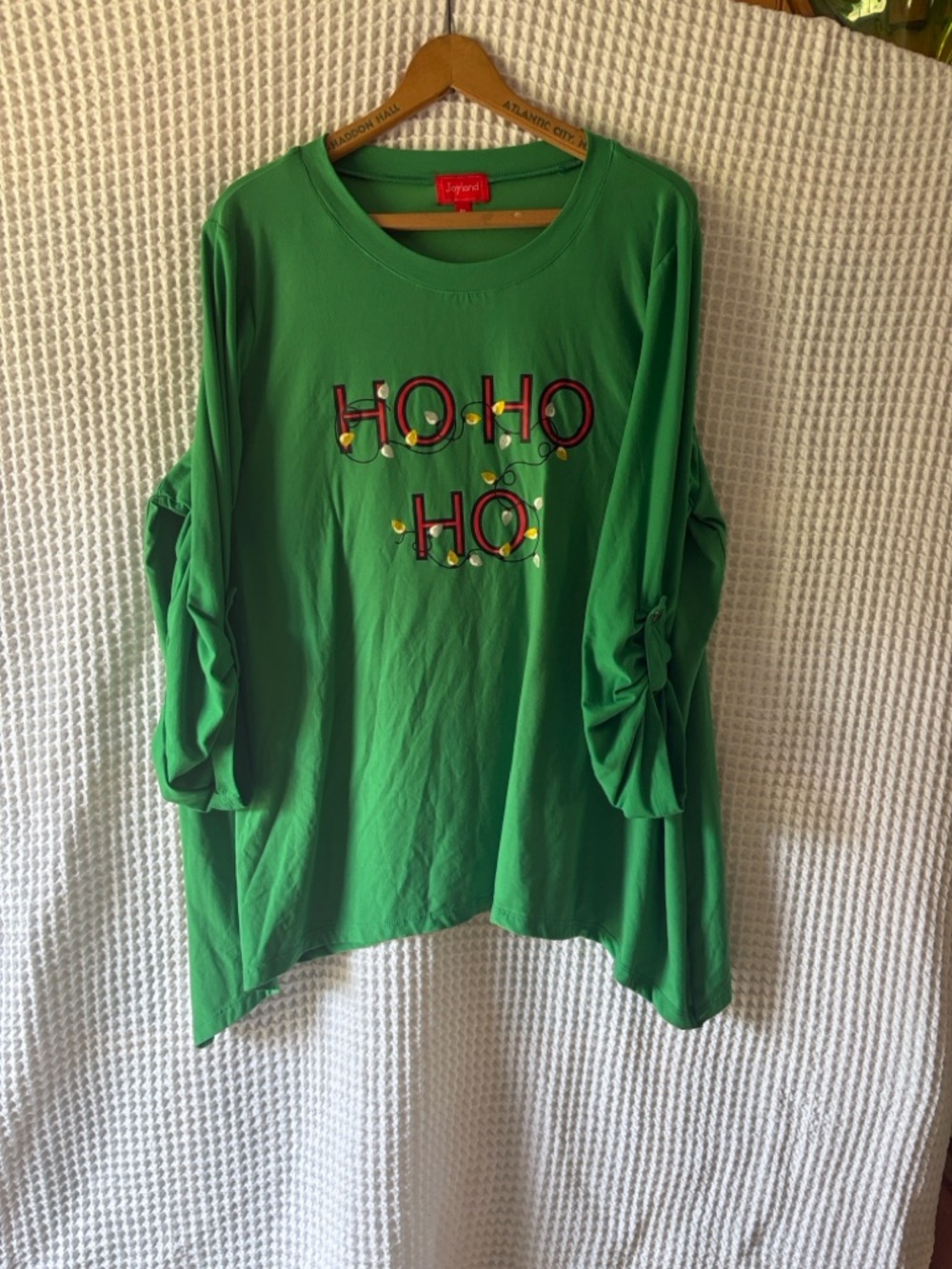 Joyland Green 'HO HO HO' Holiday Tunic Blouse